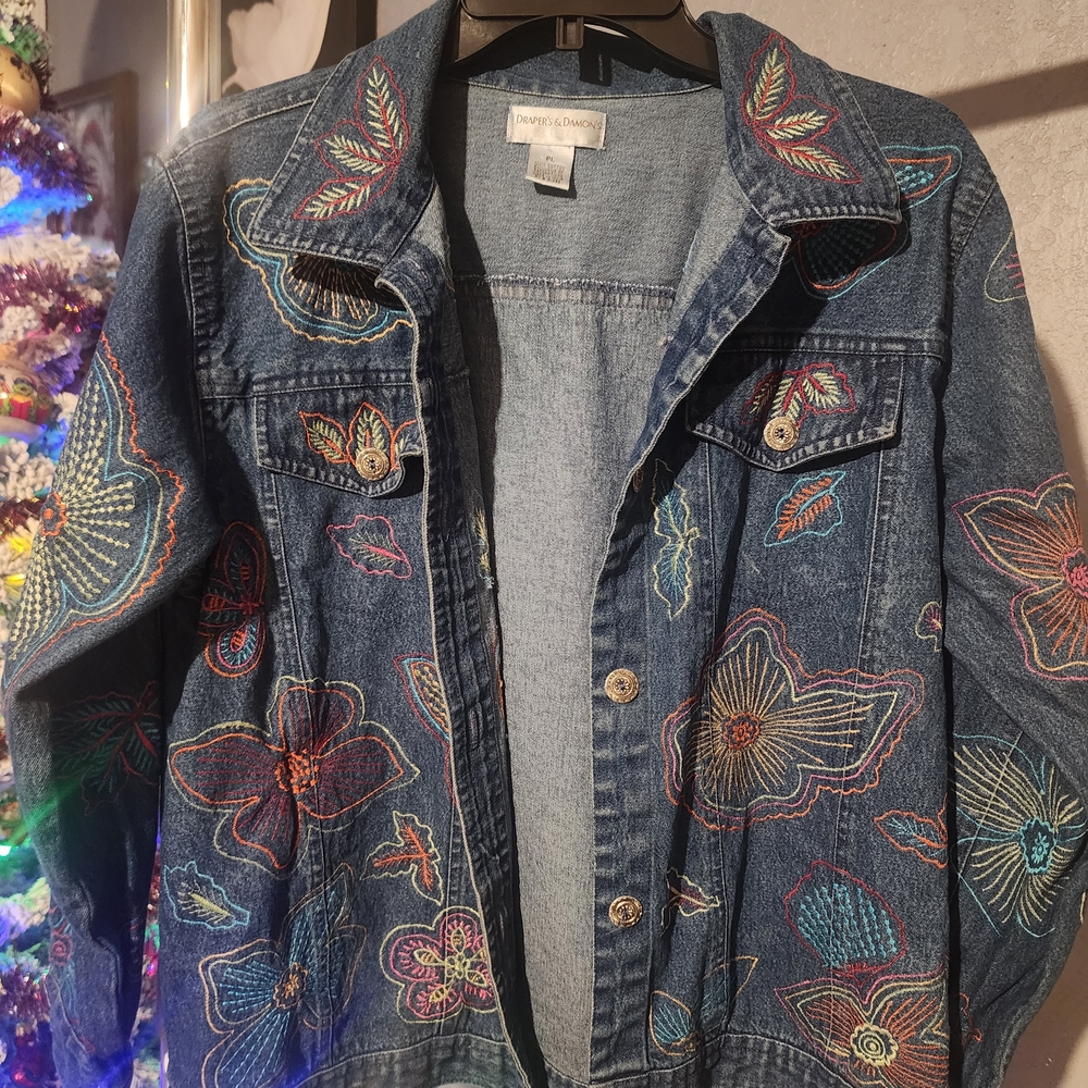 Embroidered Floral Denim Jacket